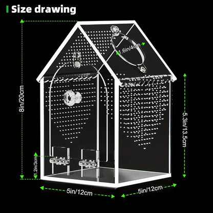 Transparent Acrylic House Insect Habitat Box Waterproof Sealed Reptile Feeding Terrarium For Kids Hobbyist Lab Science Gift