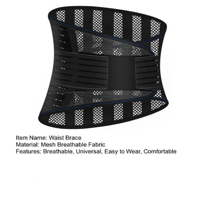 Support Belt Protection Belt Breathable Mesh Lumbar Protector with Dual Adjustable Straps for Fitness Support Sports Accessories