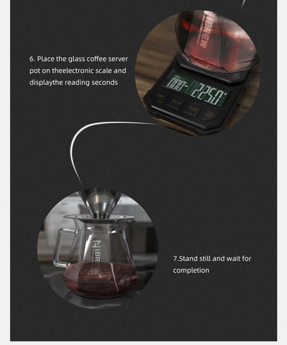 HiBREW Pour Over Coffee Kettles Manual Coffee Grinder Coffee Maker 8 pcs Set