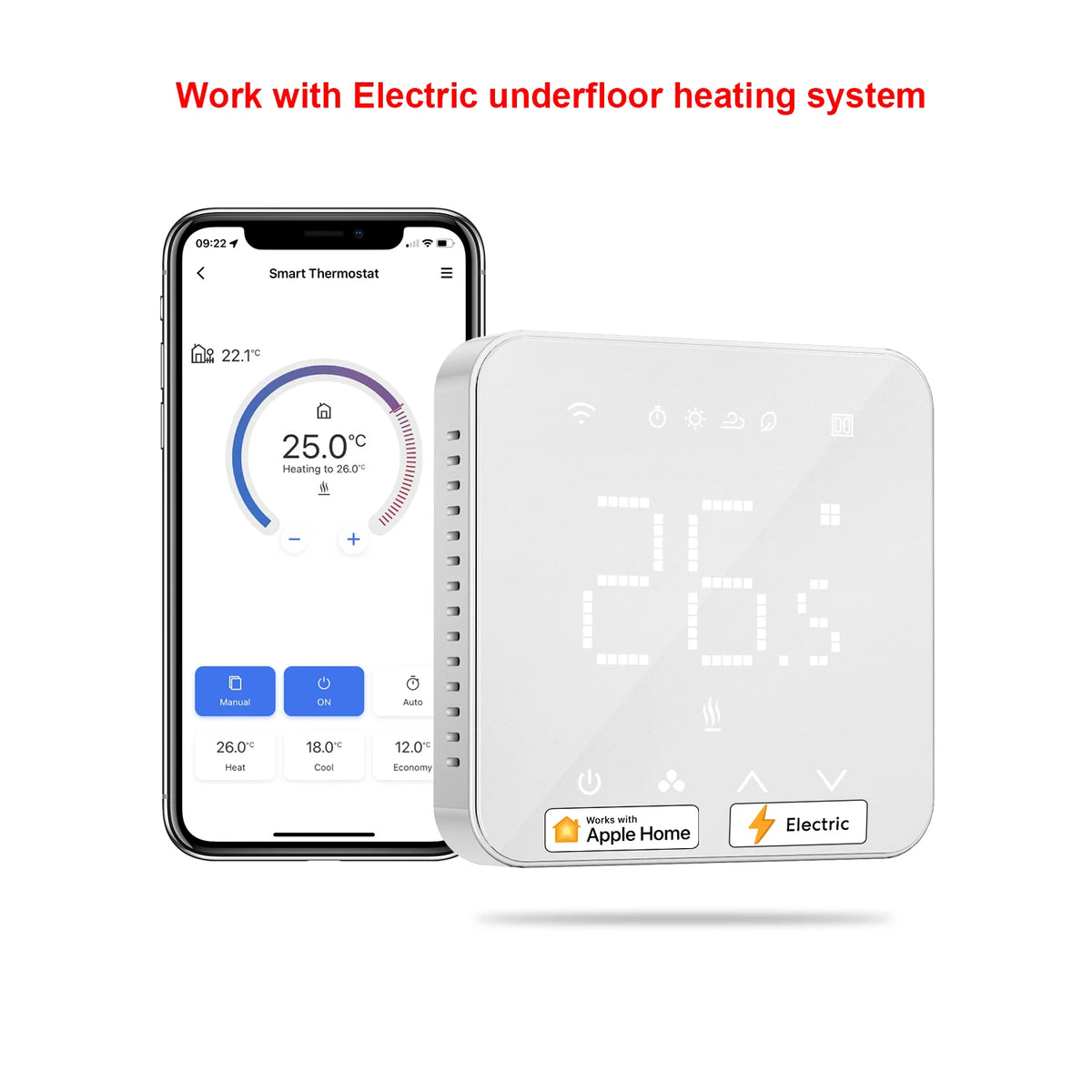 Meross Smart Wi-Fi Thermostat for Water/Gas Boiler System Temperature Remote Controller Smart Heating Work with HomeKit Alexa