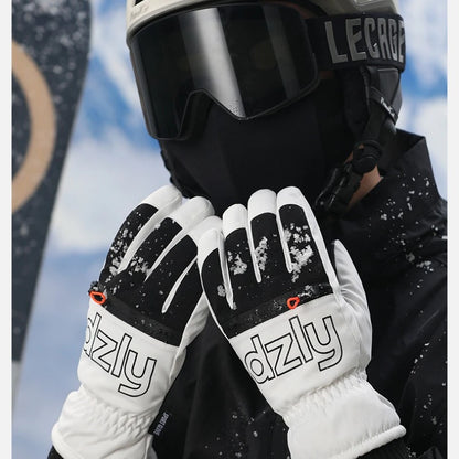 Winter Ski Gloves Fleece-lined Thickened Outdoor Riding Waterproof Windproof Non-slip Touchscreen Warm Gloves for Men and Women