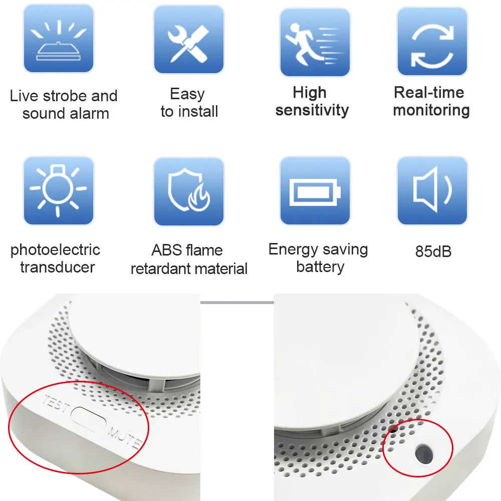 PGST Tuya Smart Wifi Smoke Sensor Smoke Detector Sensor Home Security For Security System Via Smart Life APPSmoke DetectorsGoWisse.com