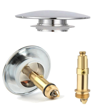 Brass Chrome Pop Up Basin Waste Drain Filter Bathroom Sink Push Button Click Clack Plug Hair Catcher Bathtub Drain Stopper