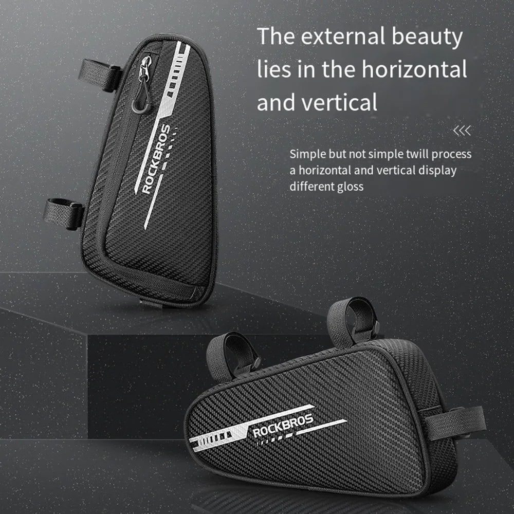 ROCKBROS Bike Saddle Bag MTB Road Cycling Reflective Twill Top Tube Triangle Bag Bicycle Handlebar Pouch Frame Front Tube Bag