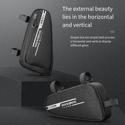 ROCKBROS Bike Saddle Bag MTB Road Cycling Reflective Twill Top Tube Triangle Bag Bicycle Handlebar Pouch Frame Front Tube Bag