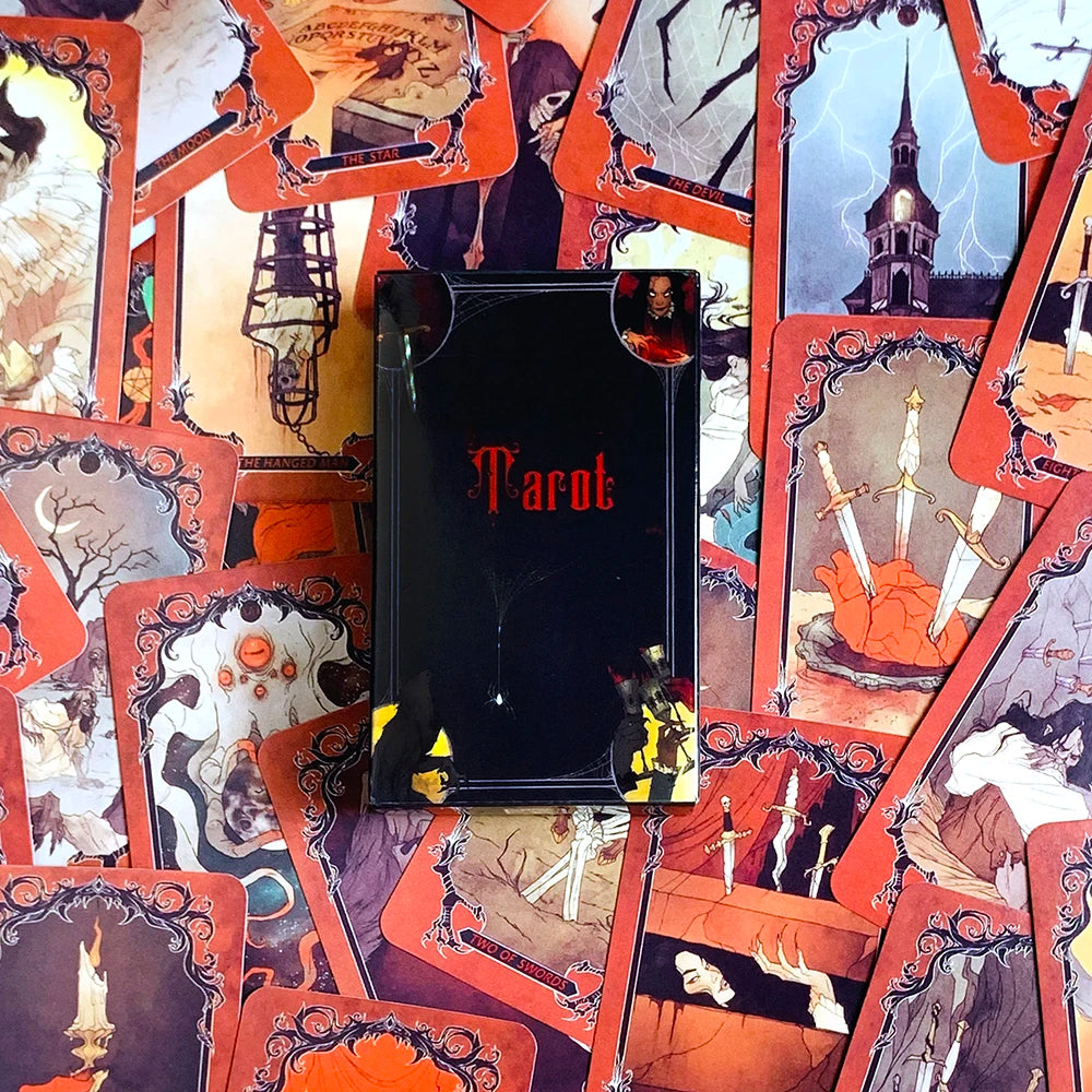 Hot-selling Tarot Deck A 78 Cards Family Gathering Cards Game Fortune Divination Board Game , Halloween and Christmas Gifts