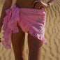 New Women Mesh Wrap Skirts Bikini Cover-Ups Ruffle Kaftan Sarong Sexy Beach Skirt Cover-Ups 9 Color