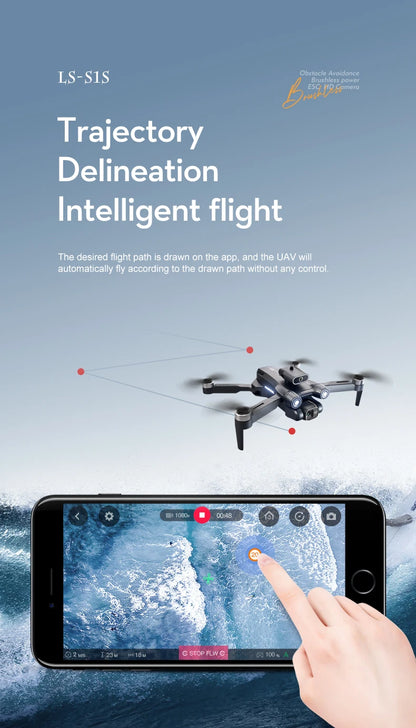 Popular S1S drone 8K high-definition dual camera brushless motor four axis foldable obstacle avoidance aircraft children's toy