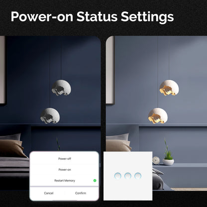 MOES Matter Tuya WiFi Smart Concave Glass Panel Light Switch Neutral Wire Required Compatible with Alexa Google Home SmartThings
