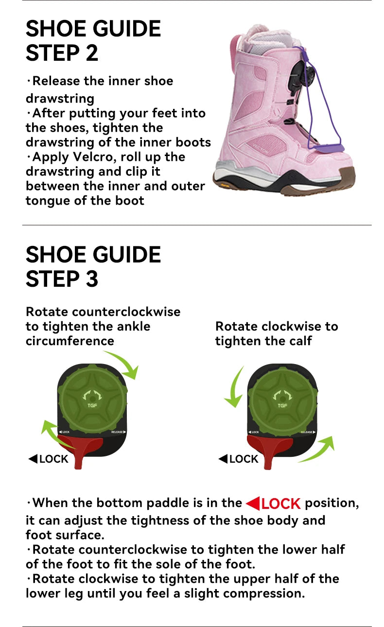 VECTOR Professional Women Man Ski Shoes Warm Waterproof Snowboard Boots Non-slip Leather Breathable Snow Ski Boots Ski Equipment