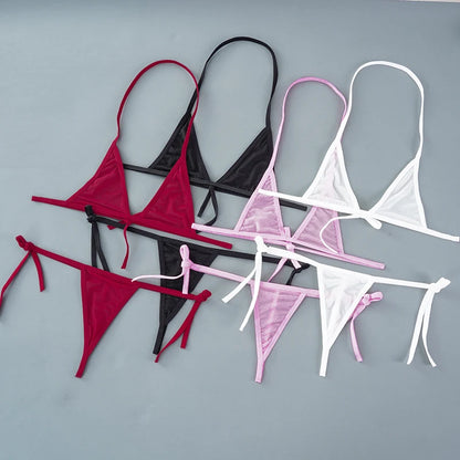 2PCS Women Sexy Lingerie Sets Ultra-thin Mesh Wirefree Bra Set Lingerie Ultra Hot Women's Transparent Exotic Underwear Sets