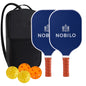 Graphite Pickleball Paddles Set of 2 USAPA Approved Carbon Fiber Surface Anti-Slip Sweat-Absorbing Grip Portable Carry Bag