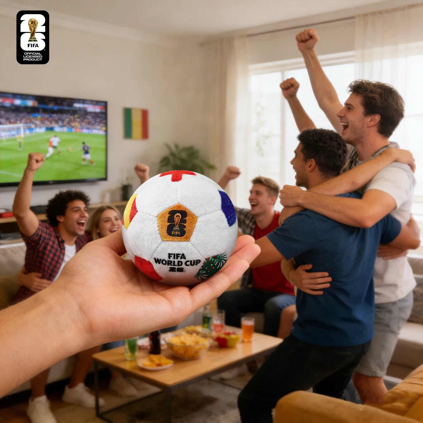 Official Authentic 2026 FIFA World Cup Soccer Ball Plush Keychain, World Cup Soccer Ball Backpack Charm, Rearview Mirror Pendant