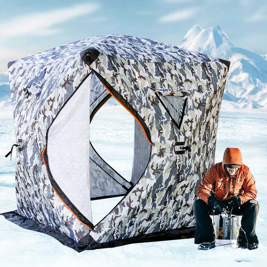 Outdoor Ice Fishing Tent Equipment Winter Fishing Thickened Cotton Quick-Open Quilted Warm And Cold-Proof Four-Person House