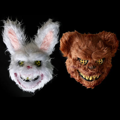 Cartoon Bear Rabbit Halloween Cosplay Face Mask Fancy Party Stage Make-up Scary Head Cover Carnival Costume Prop Masquerade Mask