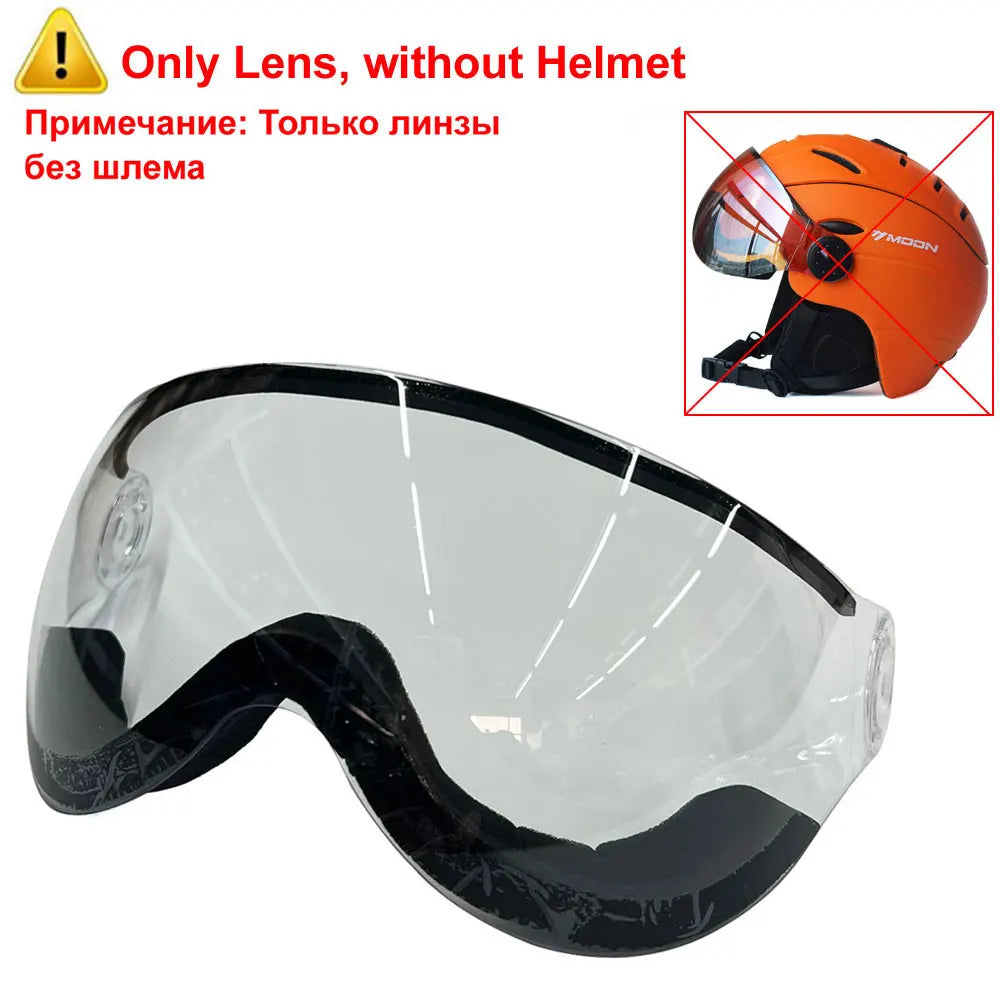 MOON Skiing Helmet With Goggles PC+EPS High-Quality Ski Helmet For Adult Outdoor Snowboard Skateboard Helmet Protective Ski Gear