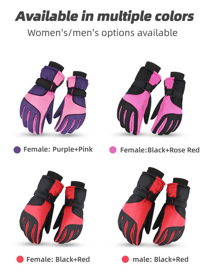 PHMAX Winter Ski Gloves Men Women Gloves Touch Cold Snowboard Motorcycle Cycle Gloves Outdoor Sports Warm Thermal Fleece Running