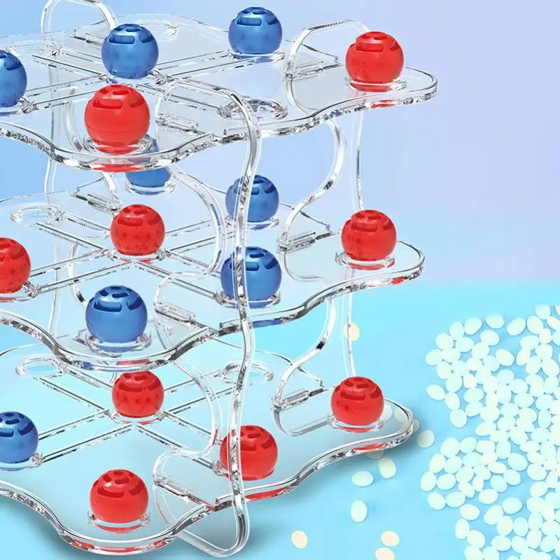 Fun Interactive Chess Board Game Set and 3D Tic-Tac-Toe, Learning & Strategy Development Toys