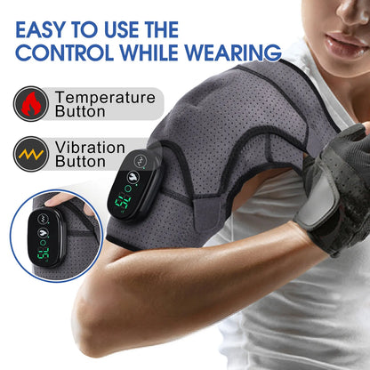 Electric Heating Shoulder Brace LED Display Vibration Shoulder Massage Support Belt Strap For Joint Brace Care Muscle Relaxation