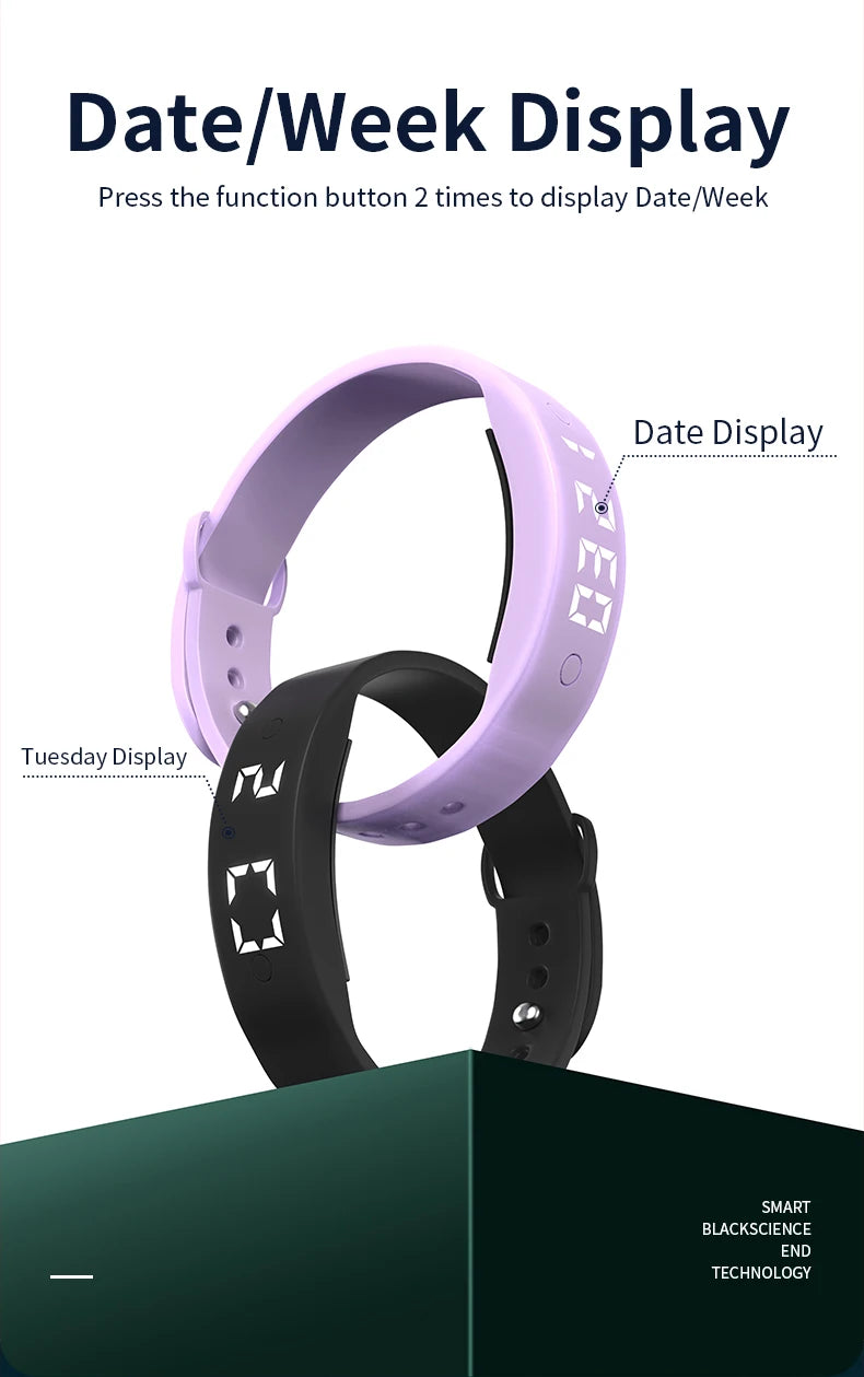 Smart Male Woman Student Children's Sports Electronic Bracelet Vibration Alarm Clock Waterproof Step Count Gift Electronic Watch