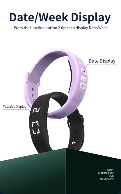 Smart Male Woman Student Children's Sports Electronic Bracelet Vibration Alarm Clock Waterproof Step Count Gift Electronic Watch