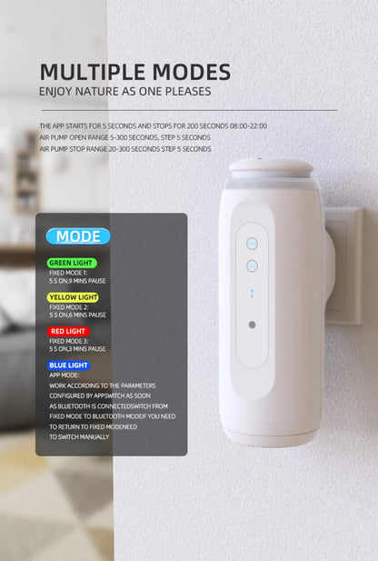 Waterless Essential Oil Diffuser Wall Plug Aroma Oil Diffuser Cool Mist Electric Scent Machine Smart Bluetooth Control For HomeElectric DiffusersGoWisse.com