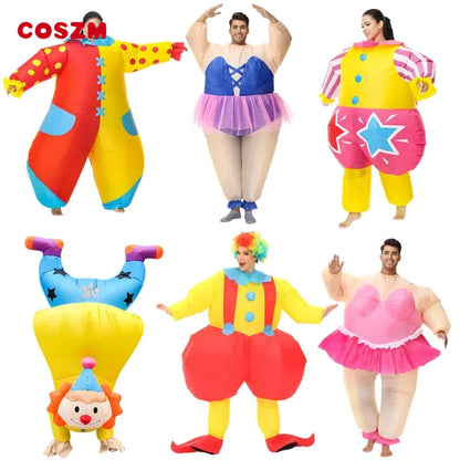 custom Adult Sumo Ballet Clown Inflatable Costumes Purim Halloween Christmas Anime Cosplay Costume Scary Mascot Party Dress ZML