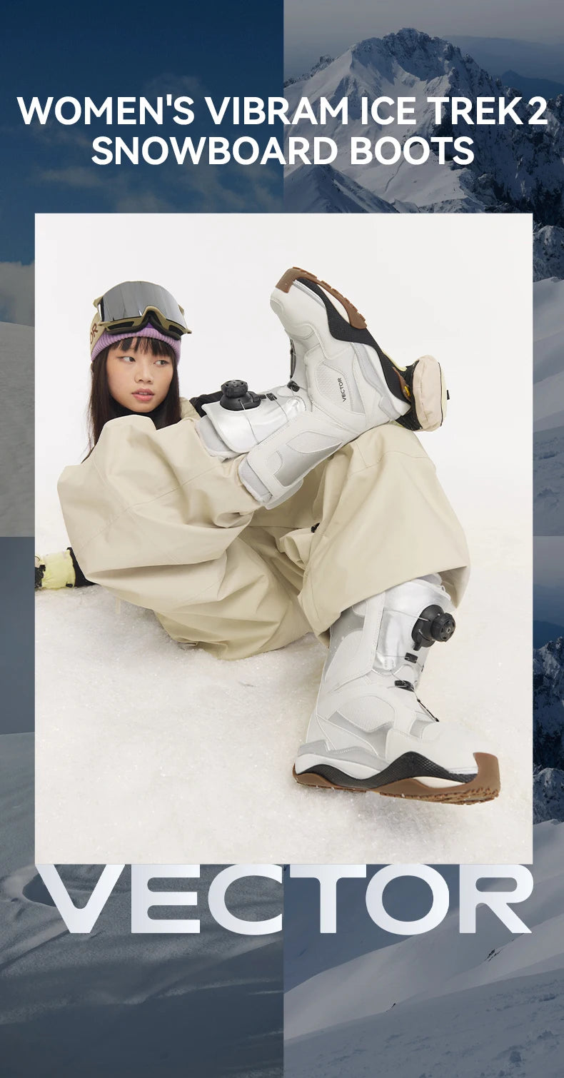 VECTOR Professional Women Man Ski Shoes Warm Waterproof Snowboard Boots Non-slip Leather Breathable Snow Ski Boots Ski Equipment