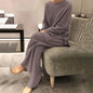 Women's Knit Lounge Sets Sweater Home Street Daily Basic Pure Simple Soft Sport Sweater Pant Fall Winter Round Neck Long Sleeve