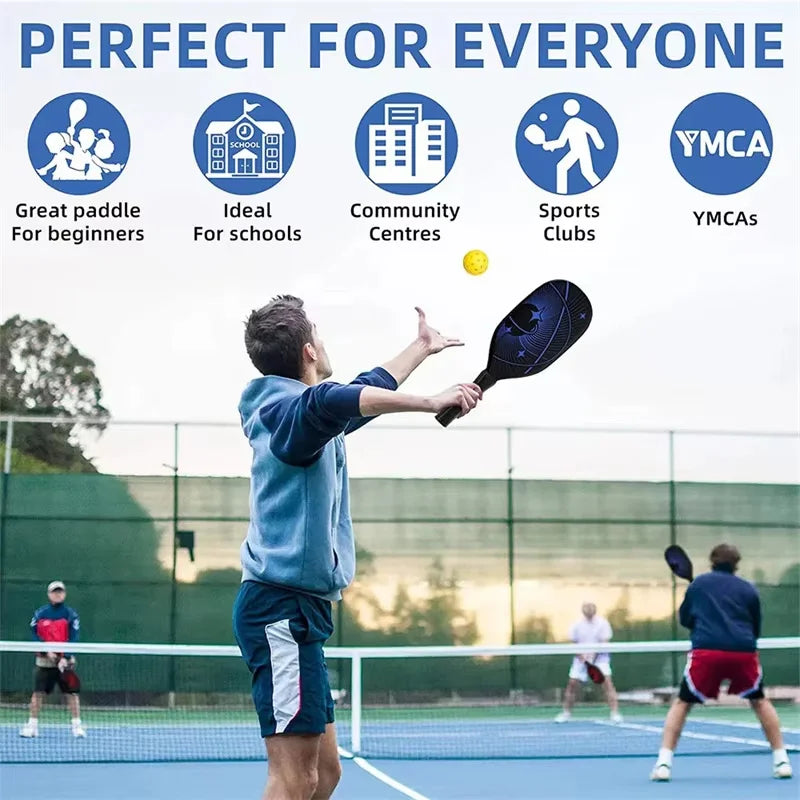 Pickleball Paddles Fiberglass Surface Lightweight Honeycomb Core Durable Non-Slip Grip Pickleball Gifts for Children and Adult