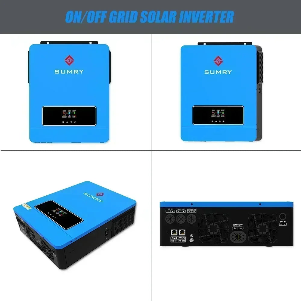 SUMRY 3.6kw ON/off gird solar inverter 24V 120V Pure Sine Wave MPPT Solar Charger hybrid solar inverter