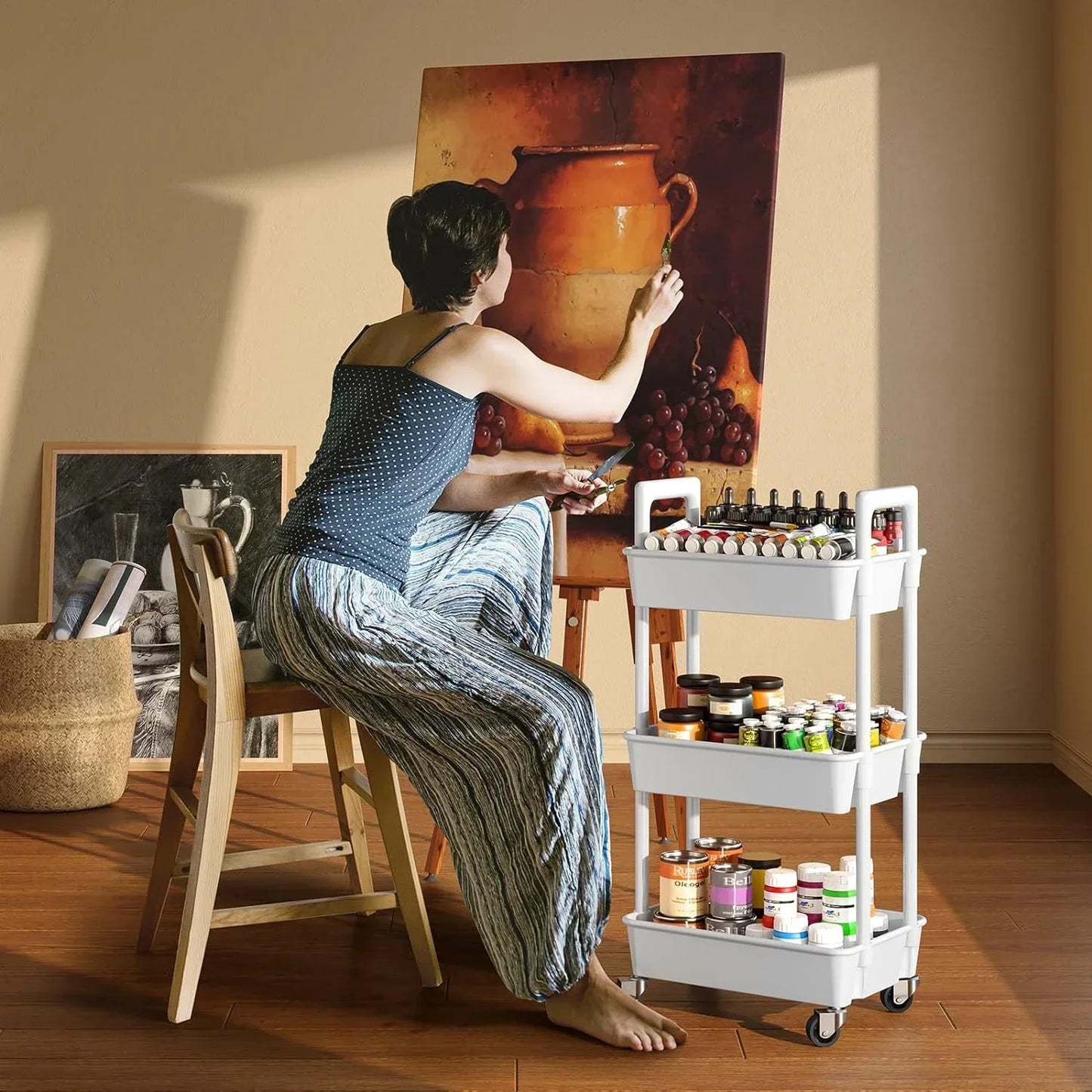 Multi-Layer Trolley Rack Kitchen Floor Bedroom Baby Snacks Mobile Bathroom Bathroom Storage Storage Rack