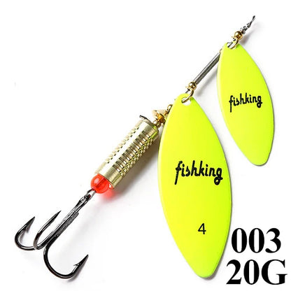 FISH KING Fishing Spinner Blade Metal Lure Double Spinnerbait Hard Artificial Lure Jig Items 115mm 20g