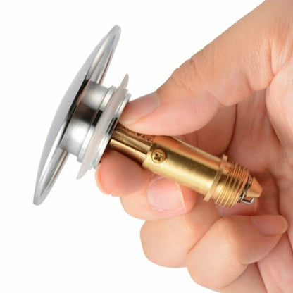 Brass Chrome Pop Up Basin Waste Drain Filter Bathroom Sink Push Button Click Clack Plug Hair Catcher Bathtub Drain Stopper