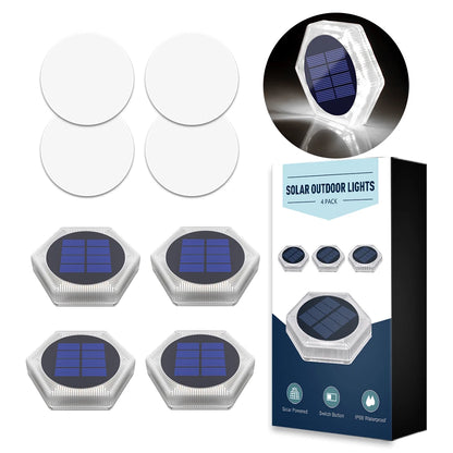 Blue Solar powered Outdoor LED Garden Lights Auto On/Off Waterproof IP68 Step Railing Stairs Yard Patio Pathway Driveway Light