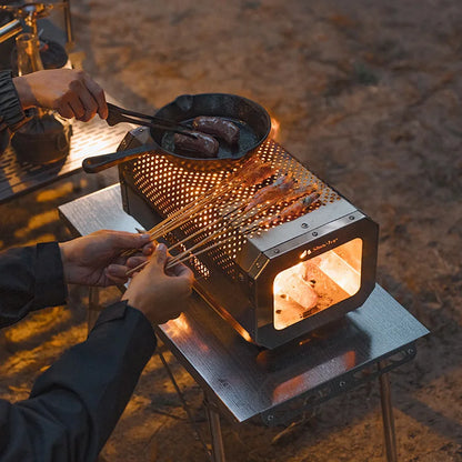 ShineTrip Camping Portable Stainless Steel Folding Table BBQ Heat Resistant Table Outdoor Honeycomb Tabletop Incinerator