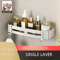 1pc Non-Drill Aluminum Bathroom Storage Rack - Wall-Mounted Corner Shelf for Shampoo, Makeup, and Accessories