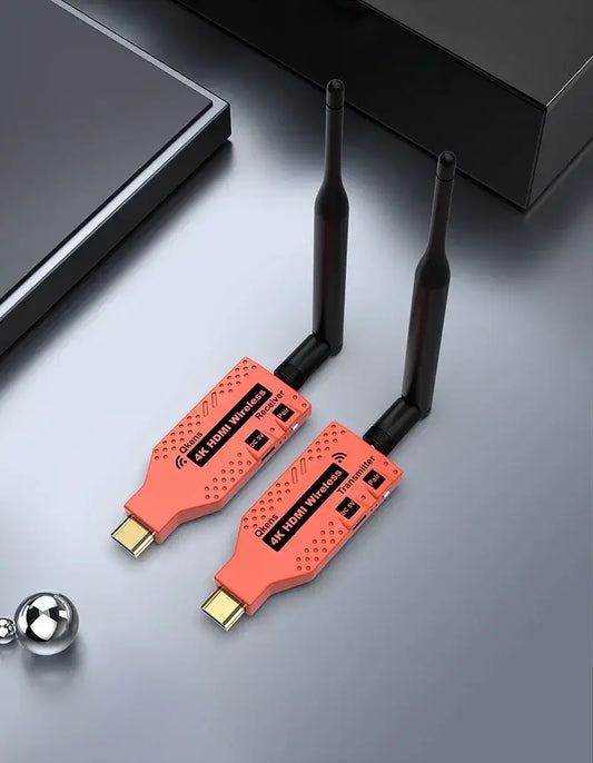 4K Wireless HDMI Extender 1x2 Splitter Video Transmitter and Receiver Display Adapter for DVD Camera Laptop PC To TV Projector