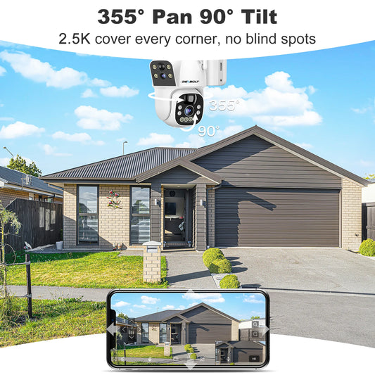 GENBOLT wireless camera outdoor solar security camera battery powered security camera 8W 15600mAh Dual Lens Color Night PIR CCTV