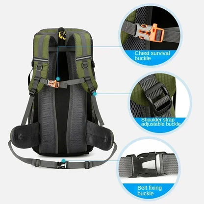 50L Travel Backpack Camping Bag For Men Large Hiking Bag Tourist Rucksack Waterproof Outdoor Sports Climbing Mountaineering Bag