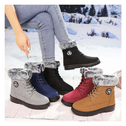 Winter New Women's Thick Plush Cotton Boots and Mid Top Warm Snow Boots Are Fashionable  Trendy  and Upgraded for Warmth