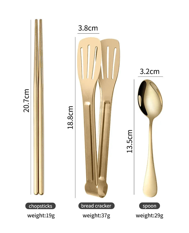 11 Pcs/lot Picnic Tableware Kit Portable Stainless Steel Knife Fork Spoon Plate Cutlery Set Outdoor Travel Camping Equipment