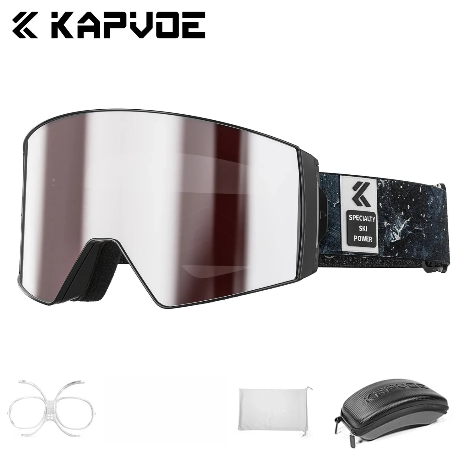 Kapvoe Snow Ski Goggles Snowboarding  Skiing Mask for Men Women Anti-Fog Lens Kit UV400 Protection Snowmobile Glasses Motorcycle