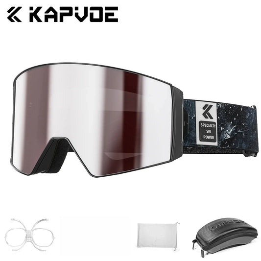 Kapvoe Snow Ski Goggles Snowboarding  Skiing Mask for Men Women Anti-Fog Lens Kit UV400 Protection Snowmobile Glasses Motorcycle