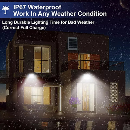 300W LED Solar Street Lights Outdoor Flood Lamps Waterproof Spotlight Emergency Lighting Dusk To Dawn Wall Light For Yard Garden