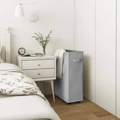 1PC Laundry Basket With Wheels And Lid,Closed Laundry Hamper,Suitable For Bedrooms,Bathtubs,Laundry,Dormitories