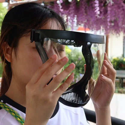 Windproof Cycling Face Shield Mask Full Cover Anti Fog Goggles Visor Safety Guard With Filter Valve Reusable PC Protective Gear