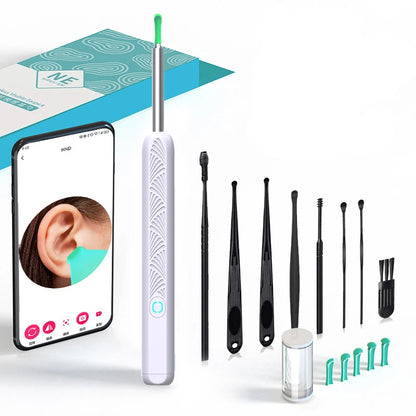 1-9pcs/Set Visual Ear Cleaner with Camera Ear Sticks USB Charging Ear Wax Removal Tool WIFI Connection 6 LED Lights Earpick