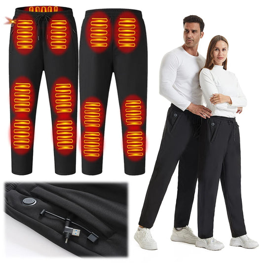 Thermal Pants Hoodie for Elastic Waist USB 5V Heating Pants 12 Heating Zone 3 Temperature Mode for Skiing Fishing Motorcycle