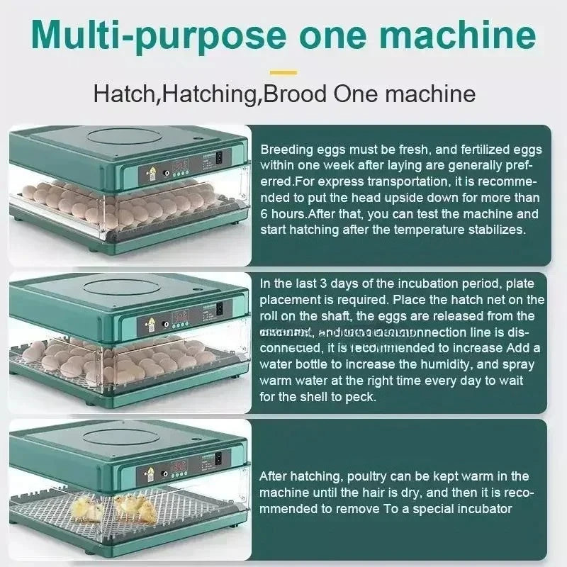 9 Eggs Automatic Incubator with Drawer Type Egg Hatcher Machine with Automatic Hydrating Egg Flipping and Temperature Contro